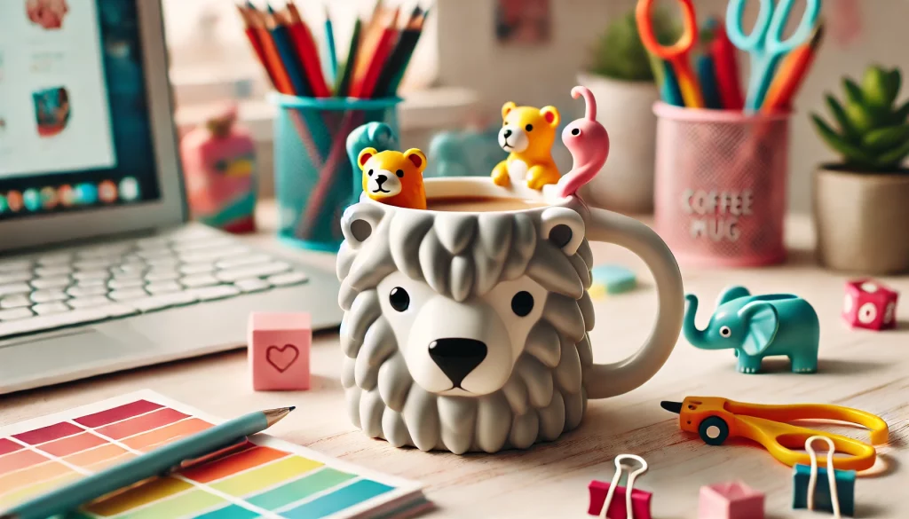 Desk With Quirky Novelty Mugs - 06