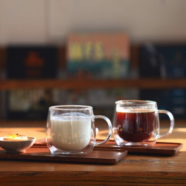 Glass Coffee Mugs Double Walled Set 1