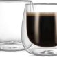 Glass Coffee Mugs Double Walled Set 6