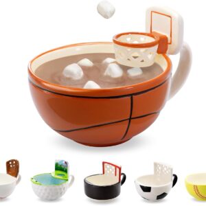 Novelty Coffee Mug Fun Basketball Hoop Design