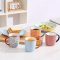 Porcelain Coffee Mugs Set with Handle and Assorted Colors 6